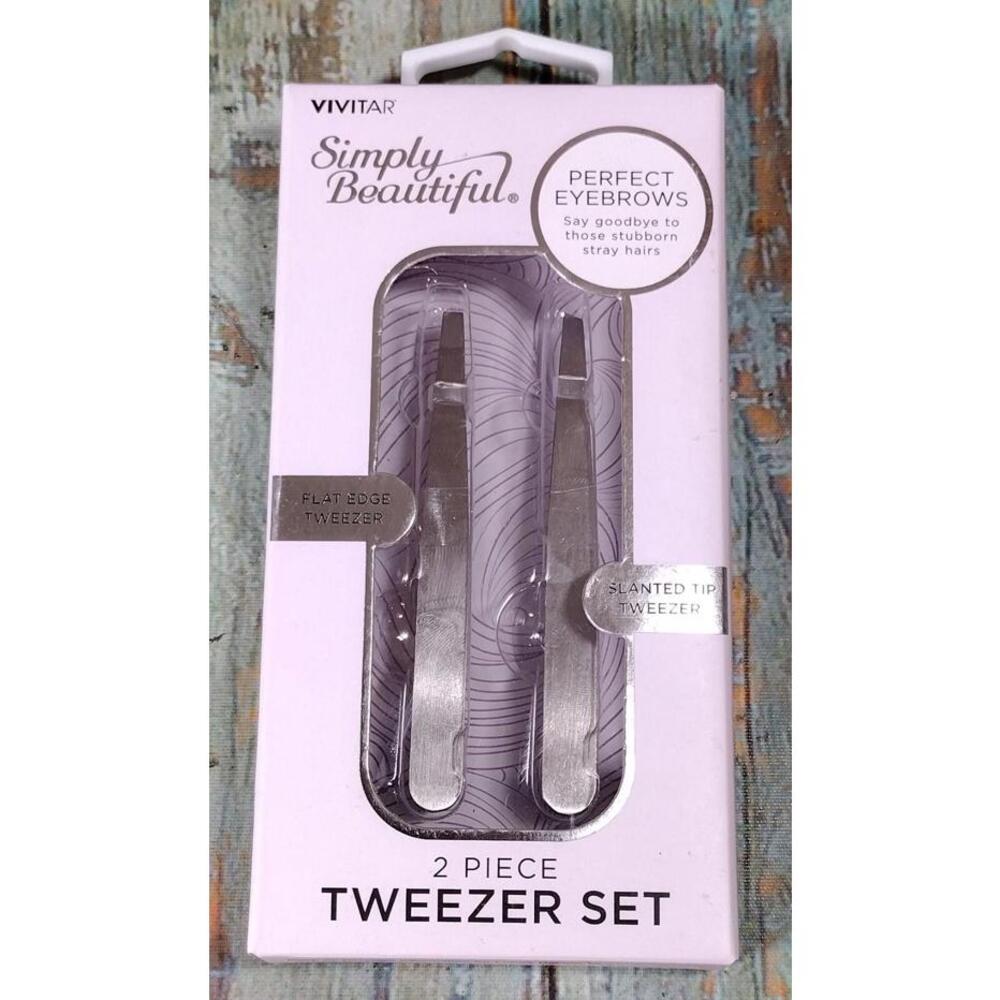 Vivitar 2 Piece Tweezer Set -‎ Flat Edge and Slanted Tip